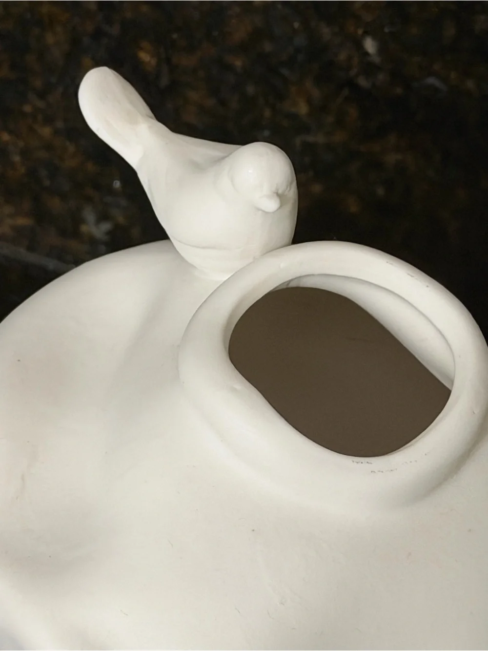 Vintage White Bisque Bird Vase | Organic Ceramic 5.25” Bud Vase